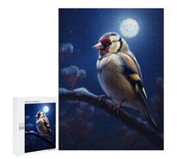 Rompecabezas 500 PCS para Adultos Bird Goldfinch Moonlight Rompecabezas para Adultos Juguete Decoración De Pared Decoración Perfecta Regalos para Reducir El Estrés 500 PCS