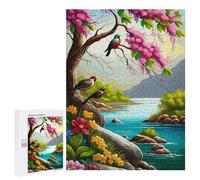 Rompecabezas 500 PCS para Adultos Birds and Blossoms by The River Rompecabezas para Adultos Juguete Decoración De Pared Mejora La Memoria Regalo De Cumpleaños, Regalos, 500 PCS