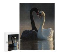 Rompecabezas 500 PCS para Adultos Black and White Swans in Love Rompecabezas Juguetes Antiestrés para La Diversión Familiar Oferta como Regalos para Toda La Familia 500 PCS