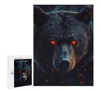 Rompecabezas 500 PCS para Adultos Black Bear with Red Eyes Rompecabezas para Adultos Juguetes De Bricolaje Pero Divertidos Y Humorísticos para Cumpleaños, Navidad 500 PCS