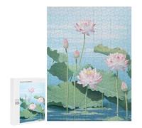 Rompecabezas 500 PCS para Adultos Blue Japanese Lotus Flower Rompecabezas para Adultos Juegos Relajantes Corte De Precisión Oferta como Regalo para Toda La Familia 500 PCS