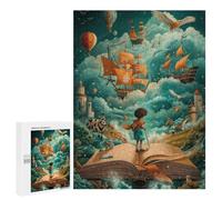 Rompecabezas 500 PCS para Adultos Book Pirate Ship Sky Rompecabezas para Adultos Juegos Familiares Carrera De Velocidad Manual Regalos para Amigos Y Familiares 500 PCS