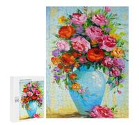 Rompecabezas 500 PCS para Adultos Bouquet of Roses in A Vase Rompecabezas para Adultos Juego De Ingenio Regalo De Cumpleaños Ayuda A Ejercitar El Cerebro 500 PCS