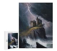 Rompecabezas 500 PCS para Adultos Burnt out Castle on Cliff Rompecabezas para Adultos Juguetes De Bricolaje Pero Divertidos Y Humorísticos para Cumpleaños, Navidad 500 PCS