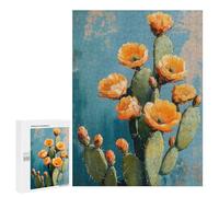 Rompecabezas 500 PCS para Adultos Cactus Blossom in A Desert Painting Rompecabezas para Adultos Juguete Decoración De Pared Mejora La Memoria Regalo De Cumpleaños, Regalos, 500 PCS