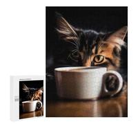 Rompecabezas 500 PCS para Adultos Caffeine Cat 1 Rompecabezas para Adultos Juegos Familiares Carrera De Velocidad Manual Regalos para Amigos Y Familiares 500 PCS