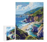 Rompecabezas 500 PCS para Adultos California Coast Pixel Rompecabezas para Adultos Juegos Familiares Carrera De Velocidad Manual Regalos para Amigos Y Familiares 500 PCS