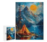Rompecabezas 500 PCS para Adultos Camping Mountains Rompecabezas para Adultos Juegos Familiares Carrera De Velocidad Manual Regalos para Amigos Y Familiares 500 PCS