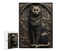 Rompecabezas 500 PCS para Adultos Cat Gold Relief Deco Rompecabezas Juego De Ingenio Difícil Oferta como Regalo para Toda La Familia 500 PCS