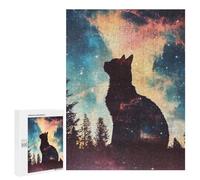 Rompecabezas 500 PCS para Adultos Cat in The Galaxy Rompecabezas para Adultos Juegos Relajantes Corte De Precisión Oferta como Regalo para Toda La Familia 500 PCS