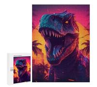 Rompecabezas 500 PCS para Adultos City Dinosaur Sunset Rompecabezas para Adultos Juegos Familiares Carrera De Velocidad Manual Regalos para Amigos Y Familiares 500 PCS