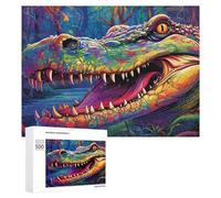 Rompecabezas 500 PCS para Adultos Colorful Crocodile in The Jungle Rompecabezas para Adultos Juegos Relajantes Decoración Perfecta como Regalo para Toda La Familia 500 PCS