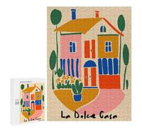 Rompecabezas 500 PCS para Adultos Colorful House Illustration La Dolce Casa Rompecabezas Juguetes Antiestrés para La Diversión Familiar Oferta como Regalos para Toda La Familia 500 PCS