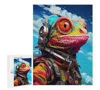 Rompecabezas 500 PCS para Adultos Colorful Lizard Astronaut Art Rompecabezas para Adultos Juego De Ingenio Una Obra De Arte Diversión En Casa Actividades, 500 PCS