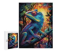 Rompecabezas 500 PCS para Adultos Colorful Lizard in Forest Rompecabezas Juego De Ingenio Difícil Oferta como Regalo para Toda La Familia 500 PCS