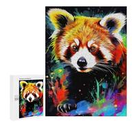 Rompecabezas 500 PCS para Adultos Colorful Red Panda Artwork-1 Rompecabezas para Adultos Juegos Relajantes Decoración Perfecta como Regalo para Toda La Familia 500 PCS
