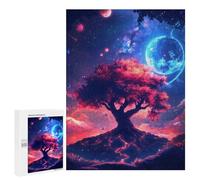 Rompecabezas 500 PCS para Adultos Cosmic Tree of Life Space Planets Nature Landscape Rompecabezas para Adultos Juguete Decoración De Pared Decoración del Hogar para Cumpleaños, Navidad 500 PCS