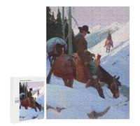 Rompecabezas 500 PCS para Adultos Cowboys Crossing Mountains Rompecabezas para Adultos Juegos Familiares Carrera De Velocidad Manual Regalos para Amigos Y Familiares 500 PCS