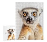 Rompecabezas 500 PCS para Adultos Curious Ring-Tailed Lemur Selfie Rompecabezas para Adultos Juegos Relajantes Corte De Precisión Oferta como Regalo para Toda La Familia 500 PCS