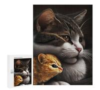 Rompecabezas 500 PCS para Adultos Cute Cat and Mouse Rompecabezas para Adultos Juguetes De Bricolaje Pero Divertidos Y Humorísticos para Cumpleaños, Navidad 500 PCS