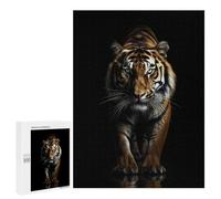 Rompecabezas 500 PCS para Adultos Dark Gold Tiger Animal Rompecabezas para Adultos Juguete Decoración De Pared Decoración Perfecta Regalos para Reducir El Estrés 500 PCS
