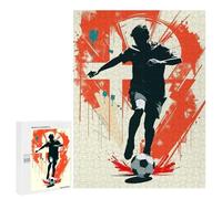 Rompecabezas 500 PCS para Adultos Denmark Soccer Player Silhouette Rompecabezas para Adultos Juguete Decoración De Pared Decoración Perfecta Regalos para Reducir El Estrés 500 PCS