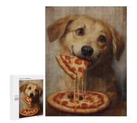 Rompecabezas 500 PCS para Adultos Dog Eating Pizza Painting-1 Rompecabezas para Adultos Actividades Familiares Desafiantes para Completar Juguetes Educativos De Aprendizaje 500 PCS
