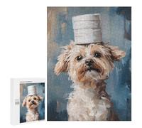 Rompecabezas 500 PCS para Adultos Dog with Toilet Paper Hat Rompecabezas para Adultos Juguetes De Bricolaje Pero Divertidos Y Humorísticos para Cumpleaños, Navidad 500 PCS