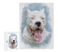 Rompecabezas 500 PCS para Adultos Dogo Argentino Watercolor Rompecabezas para Adultos Juego Práctico Decoración De Pared Ayuda A Ejercitar El Cerebro 500 PCS