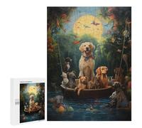 Rompecabezas 500 PCS para Adultos Dogs in A Tropical Paradise Rompecabezas para Adultos Juegos Relajantes Decoración Perfecta como Regalo para Toda La Familia 500 PCS