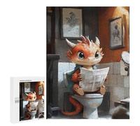 Rompecabezas 500 PCS para Adultos Dragon Reading on Toilet Rompecabezas para Adultos Juegos Relajantes Corte De Precisión Oferta como Regalo para Toda La Familia 500 PCS