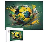 Rompecabezas 500 PCS para Adultos Dynamic Soccer Ball Artwork -3 Rompecabezas para Adultos Juegos Relajantes Decoración Perfecta como Regalo para Toda La Familia 500 PCS