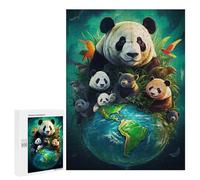 Rompecabezas 500 PCS para Adultos Earth Day Panda Rompecabezas Juego Familiar Difícil Oferta Difícil como Regalo para Toda La Familia 500 PCS