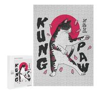 Rompecabezas 500 PCS para Adultos Edo Kungo Fu Black Cat Rompecabezas para Adultos Juguetes De Bricolaje Pero Divertidos Y Humorísticos para Cumpleaños, Navidad 500 PCS
