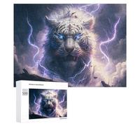Rompecabezas 500 PCS para Adultos Electric Tiger Storm Artwork Rompecabezas para Adultos Juegos De Relajación Decoración Cumpleaños 500 PCS