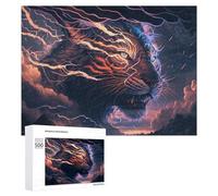Rompecabezas 500 PCS para Adultos Electric Tiger Thunderstorm Rompecabezas para Adultos Juegos De Relajación Decoración Cumpleaños 500 PCS