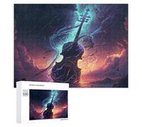 Rompecabezas 500 PCS para Adultos Electric Violin in Stormy Sky Rompecabezas para Adolescentes Juguete Decoración De Pared Decoración Desafiante De Completar 500 PCS