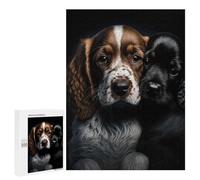 Rompecabezas 500 PCS para Adultos English Cocker Spaniel Duo Rompecabezas para Adultos Juguete Decoración De Pared Decoración del Hogar para Cumpleaños, Navidad 500 PCS
