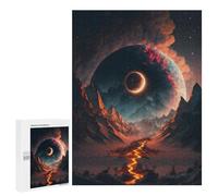 Rompecabezas 500 PCS para Adultos Fiery Path to The Eclipse Rompecabezas para Adultos Juguete Decoración De Pared Decoración Perfecta Regalos para Reducir El Estrés 500 PCS