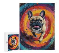 Rompecabezas 500 PCS para Adultos French Bulldog in Rainbow Rompecabezas para Adultos Juguete Decoración De Pared Decoración del Hogar para Cumpleaños, Navidad 500 PCS