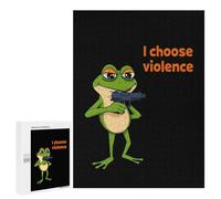 Rompecabezas 500 PCS para Adultos Frog with Gun Rompecabezas para Adultos Juguete Decoración De Pared Decoración del Hogar para Cumpleaños, Navidad 500 PCS