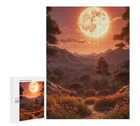Rompecabezas 500 PCS para Adultos Full Moon Over Mountain Rompecabezas para Adultos Juegos Divertidos Vacaciones En Casa Matar El Tiempo para Cumpleaños, Navidad 500 PCS