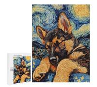 Rompecabezas 500 PCS para Adultos German Shepherd Puppy Rompecabezas para Adultos Juguete Decoración De Pared Decoración Perfecta Regalos para Reducir El Estrés 500 PCS