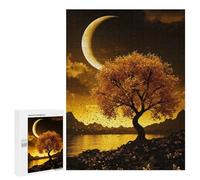 Rompecabezas 500 PCS para Adultos Golden Tree Under Crescent Moon Rompecabezas para Adultos Juguete Decoración De Pared Mejora La Memoria Regalo De Cumpleaños, Regalos, 500 PCS