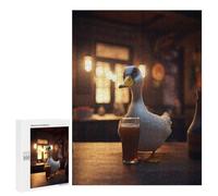 Rompecabezas 500 PCS para Adultos Goose Drinking Beer at Bar Rompecabezas para Adultos Juegos Divertidos Vacaciones En Casa Matar El Tiempo para Cumpleaños, Navidad 500 PCS
