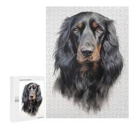 Rompecabezas 500 PCS para Adultos Gordon Setter Dog Rompecabezas para Adultos Juegos Divertidos Vacaciones En Casa Matar El Tiempo para Cumpleaños, Navidad 500 PCS