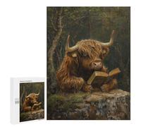 Rompecabezas 500 PCS para Adultos Highland Cow Nature Book Rompecabezas para Adultos Juguete Decoración De Pared Análisis Y Lógica Desafiante De Completar 500 PCS