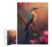 Rompecabezas 500 PCS para Adultos Hummingbird with Pink Flowers Rompecabezas Juego De Ingenio Difícil Oferta como Regalo para Toda La Familia 500 PCS