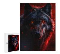 Rompecabezas 500 PCS para Adultos Inferno Eyes of The Wolf Rompecabezas para Adultos Juguete Decoración De Pared Mejora La Memoria Regalo De Cumpleaños, Regalos, 500 PCS