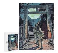 Rompecabezas 500 PCS para Adultos Japan Cat Gate Rompecabezas para Adultos Juguetes De Bricolaje Pero Divertidos Y Humorísticos para Cumpleaños, Navidad 500 PCS